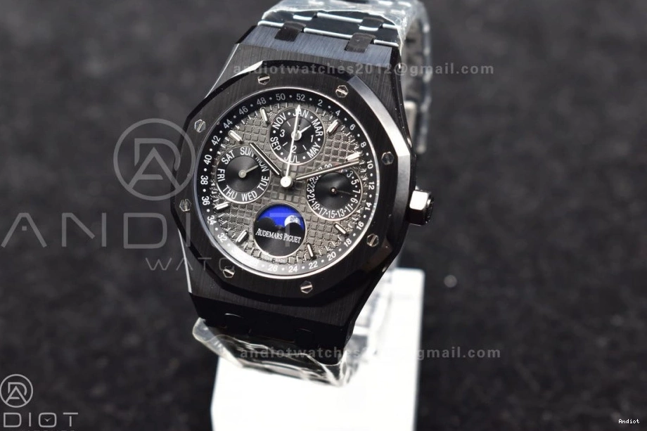 Classic Calendar Ceramic Royal 41mm Best Black Edition on Ceramic Oak Dial A5134 Perpetual V APSF1:1 Black Bracelet 1044 0726